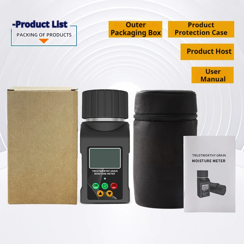Digital Coffee and Cocoa Bean Moisture Meter Professional Grain Humidity Tester with 14 Languages Support