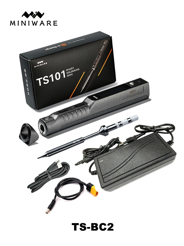 Originele TS101 Soldeerbout 65W Digitale Display Thermostaat Mini Draagbare 24V3A Voeding Uitgerust Met Soldeerbout Tip