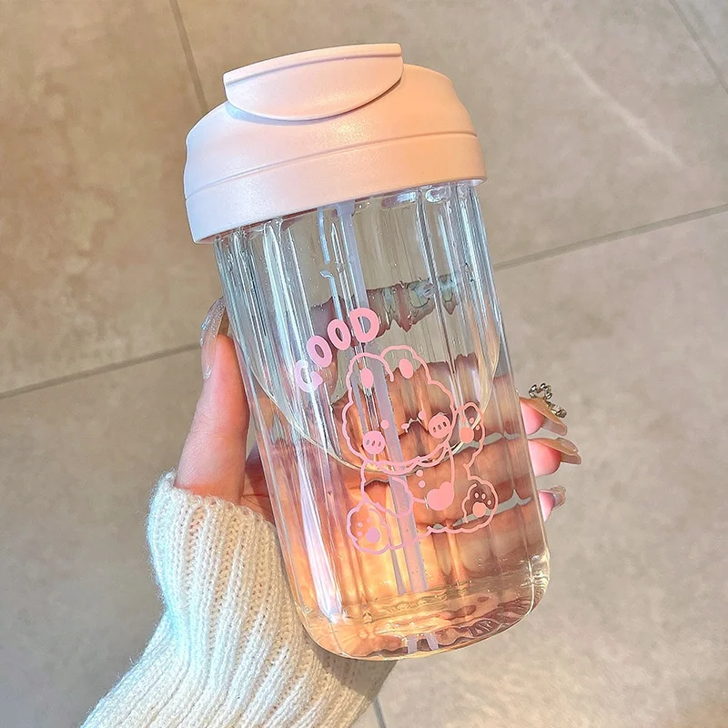 Sanrio 500ml Water Cup Student  Vacuum Cup Capacity Tea Water Separation Cup With Straw Men And Women Simple Portable Scented