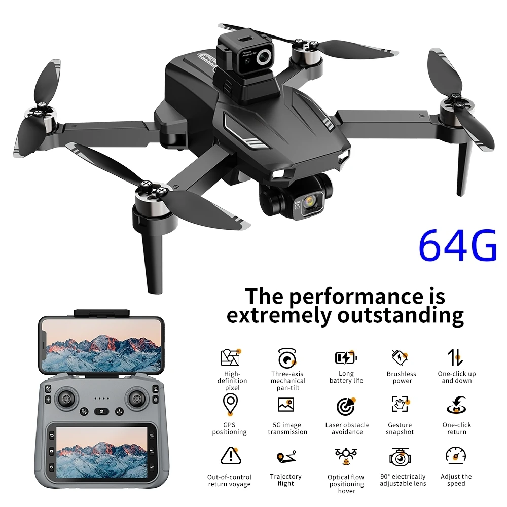 

F204 GPS Drone Professional 8K 3-Axis Gimbal HD Dual Camera Obstacle Avoidance Brushless 5G WIFI FPV Dron RC Quadcopter