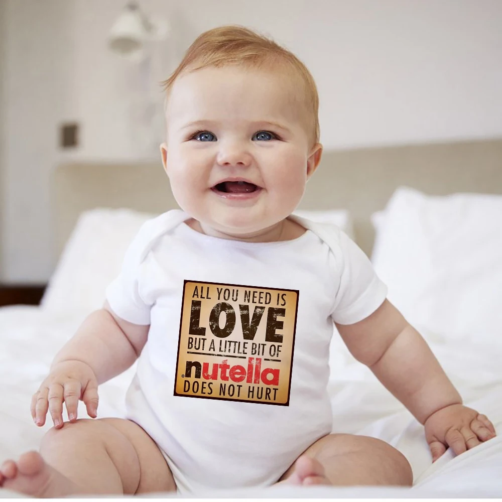 Monos con estampado de Nutella de dibujos animados para bebé, ropa de manga corta para niño de 0 a 24 meses, ropa para niña recién nacida, monos