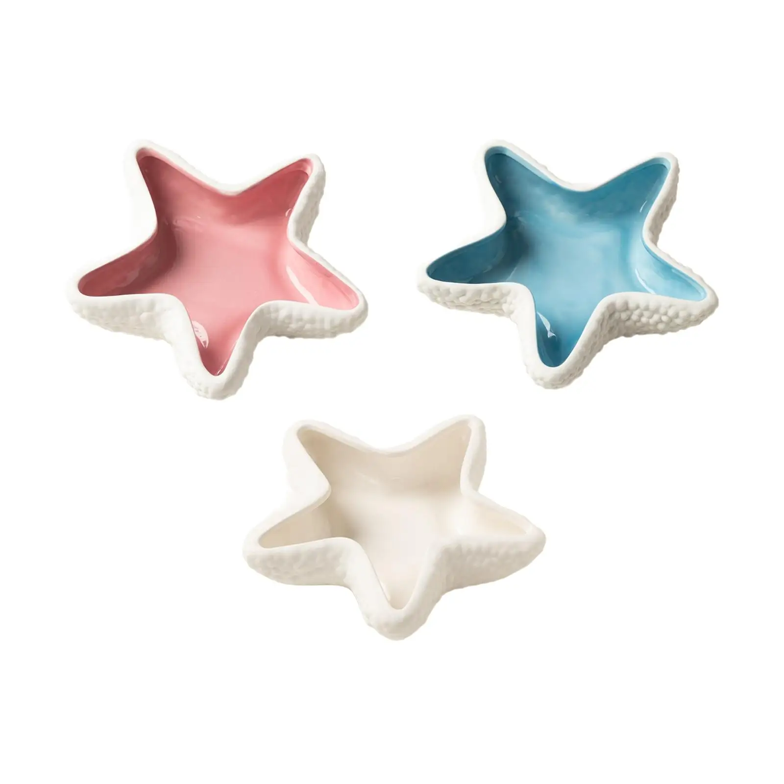 Starfish Shape Jewelry Tray Display Organizer Home Decoration Ceramic Craft for Vanity Bathroom Bedroom Living Room Home