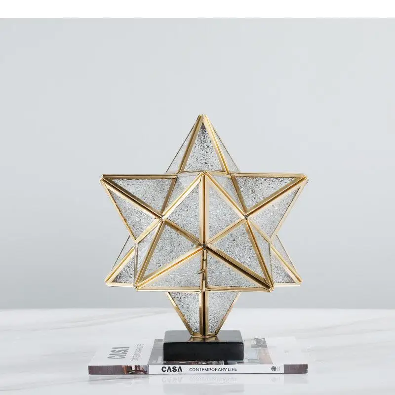 

Stereoscopic Hexagonal Star Statue Creative Geometry Ornaments Desk Decoration Gold-plated Star Sculpture Room Aesthetics Decor