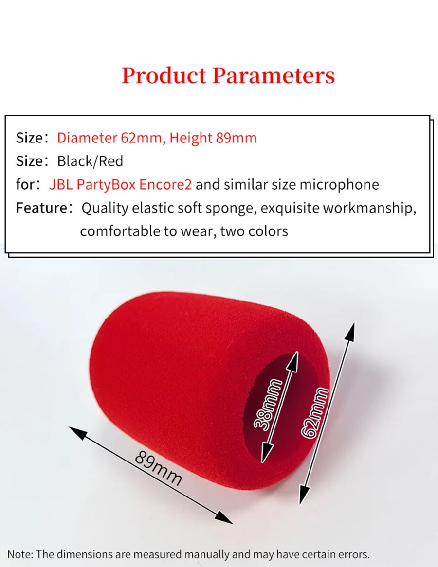 2 قطعة غطاء ميكروفون رغوة ل JBL Partybox ميكروفون لاسلكي الإسفنج الزجاج الأمامي غطاء رغوة ل JBL PartyBox Encore2 Mic