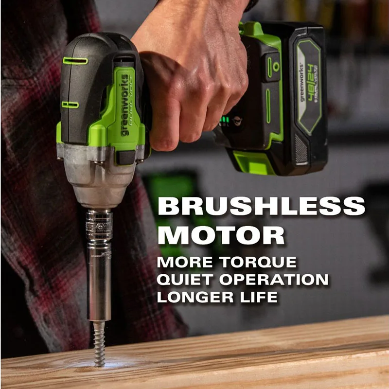 Greenworks 24V 1/2 inch Cordless Brushless Electric Wrench Impact Wrench Socket Wrench 400N.m