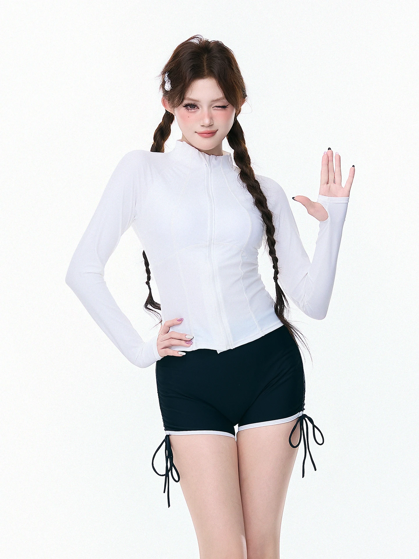 

Slim Fit Surfing Suit Women's Zipper Slimming Quick Dry Long Sleeve Bikini Ideal for Beach Surfing And Hot Spring Vacations