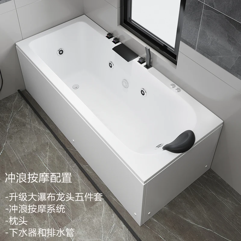 Luxury freestanding acrylic European style small-sized household with adult bathtub, surfing massage, constant temperature heati