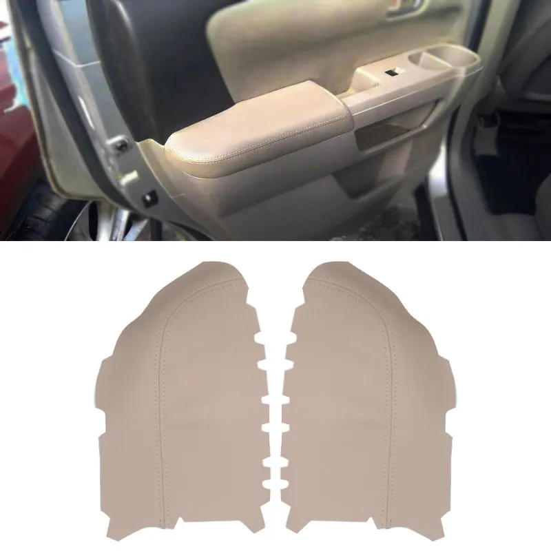 Interior Parts Beige For Honda Pilot 2009 2010 2011 2012 2013 2pcs Microfiber Leather Front Door Panels Armrest Covers Trim