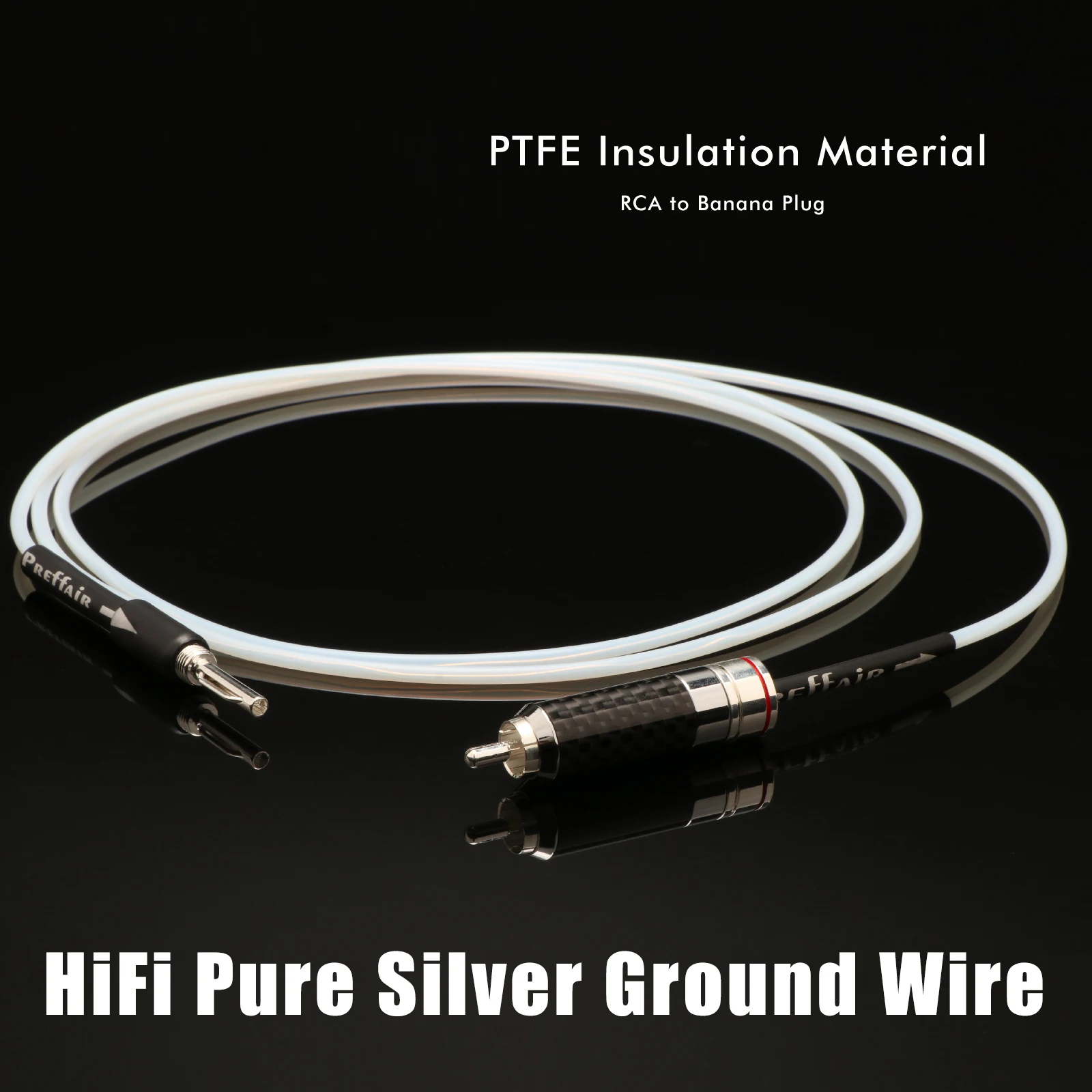 HIFI Pure Sterling Silver Ground Cable Banana To RCA Cable For GND Amplifier Decoder Speaker Audio Grounding Box Tuning Box