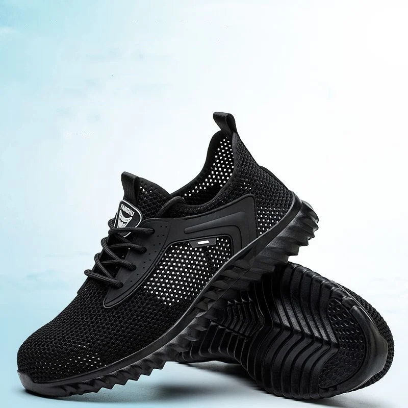 mens casual breathable steel toe caps working safety shoes summer worker boots tooling security sneakers protect footwear safe