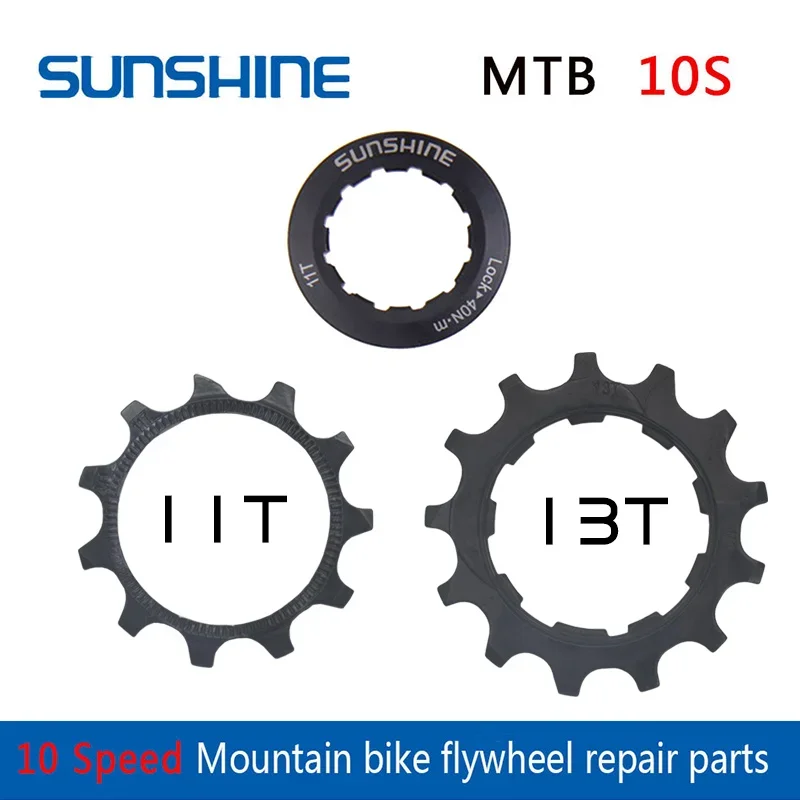 SUNSHINE-SZ Black Bicycle Flywheel Pinion Repair Parts 11 Speed Bike Cassette 11T 12T 13T Bicycle Flywheel Locking Cover