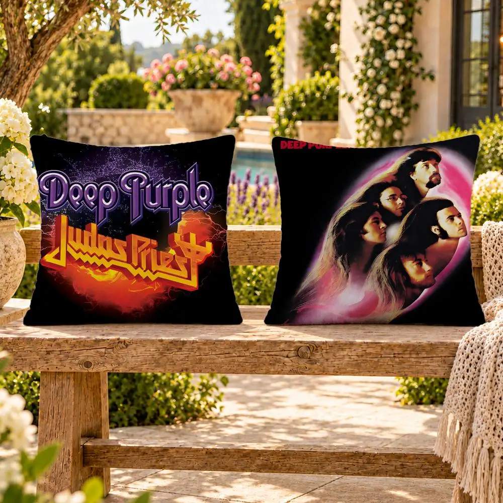 Band Hard Rock Deep Purple Cushion Cover Soft Plush Throw Pillow Cover Washable Sofa Bed Patio Chair Home Decor