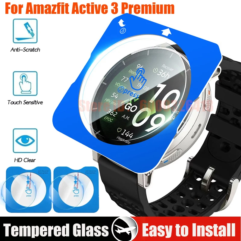 Easy to Install Tempered Glass For Amazfit Active 3 Premium Screen Protector Anti-scratch Protective Film For Amazfit Active 3