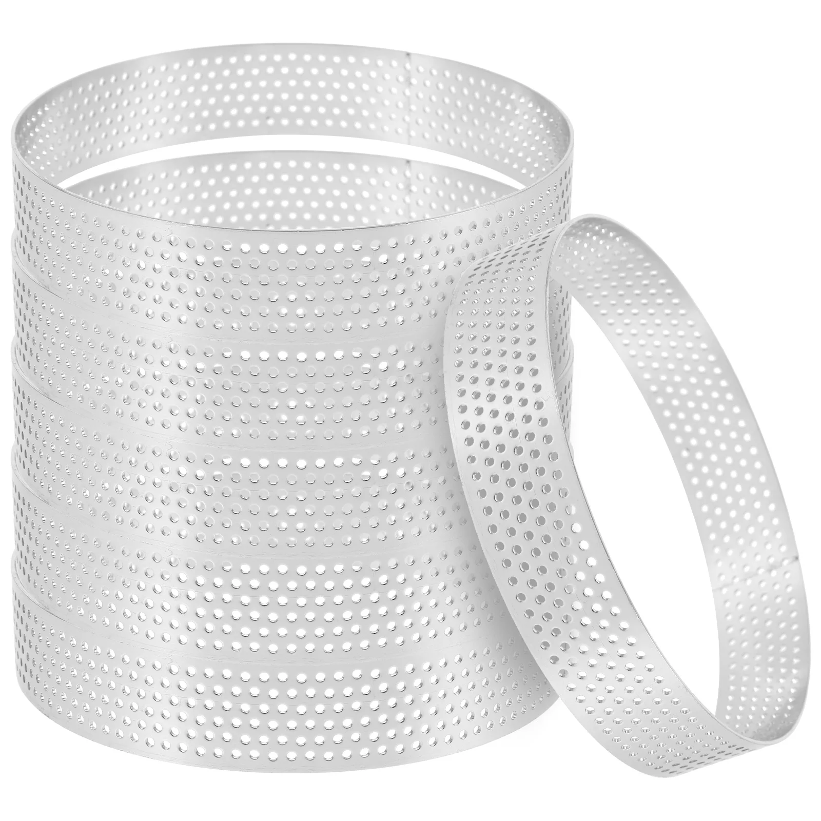 

6Pcs Round Tarts Rings Metal Mousse Circle Easy Use Safe Edges Home Baking Gadget Tart Ring Round Tarts Rings Baking Gadget