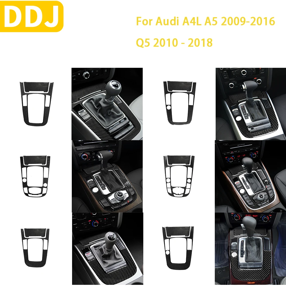 

Real Carbon Fiber Car Console Gear Shift Panel Decoration Cover Trim Sticker For Audi A4 B8 A5 Q5 2012-2016 Interior Accessories