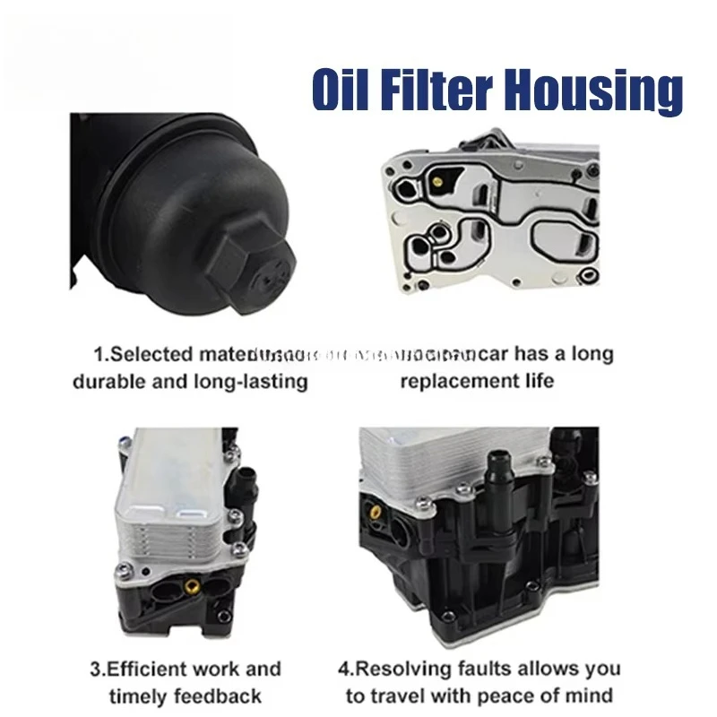 Aluminum Oil Cooler Filter Housing For BMW 328d 535d 740Ld X3 X5 N47 N57 Diesel 11428507697 11428507694 11428516396