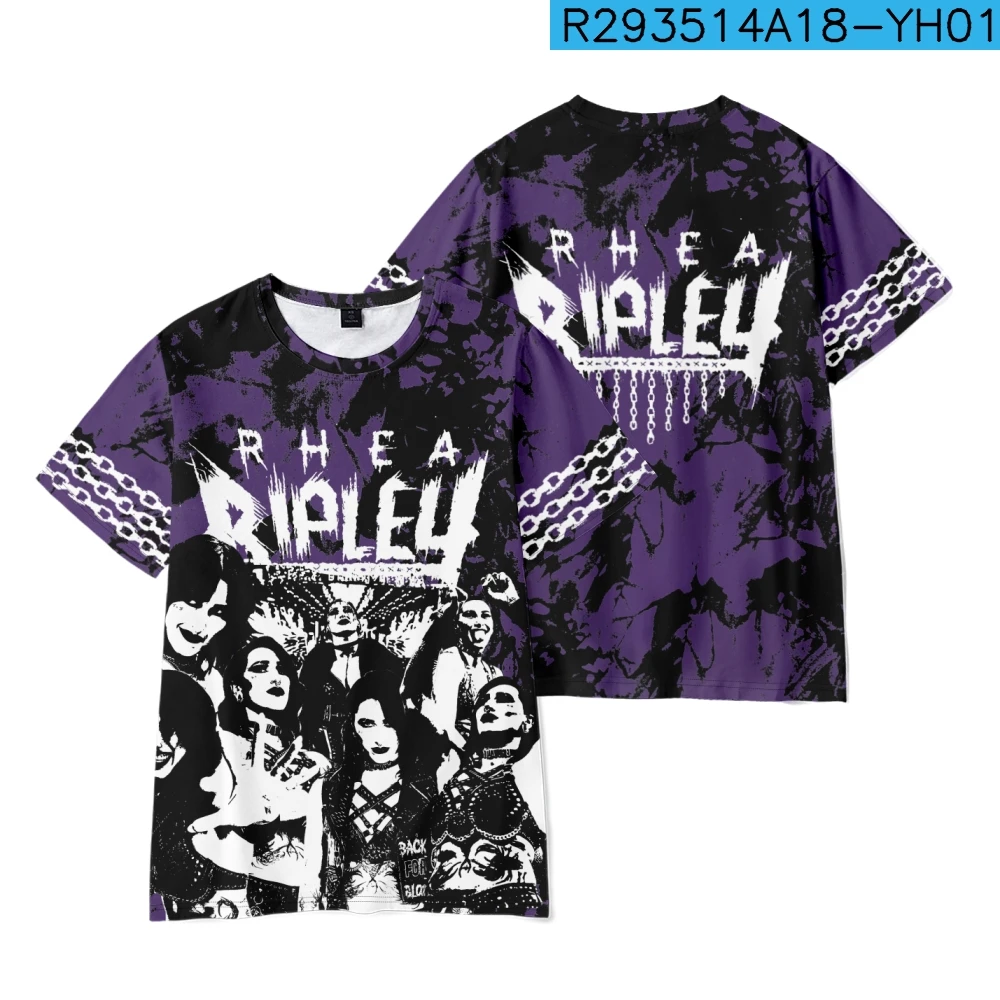 

3D Rhea Ripley Merch T-shirt Merch Men Short Sleeve Women Funny Tee Unisex Harajuku Tops