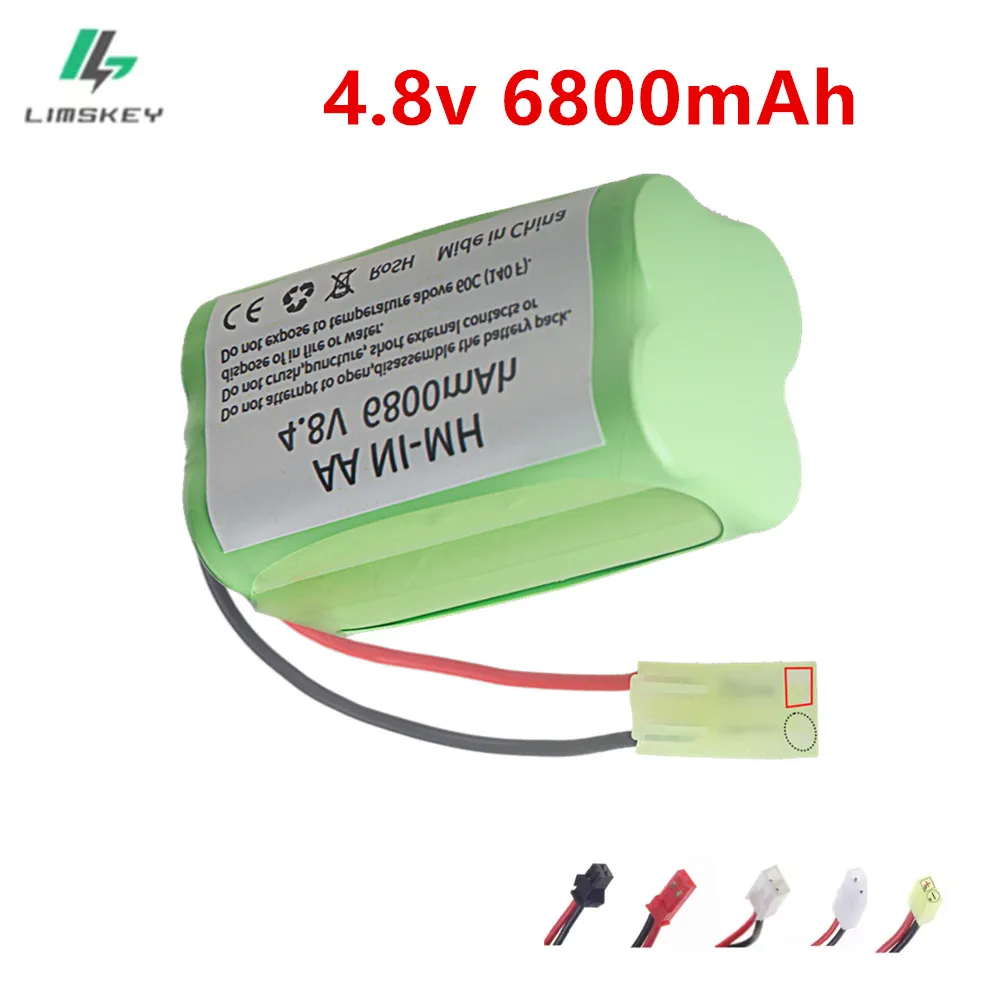6800mah 4.8V AA NI-MH Rechargeable Battery With SM/JST/EL-2P/Tamiya Plug For RC Toys Tanks Robots Cars Trains Robots Spare Parts
