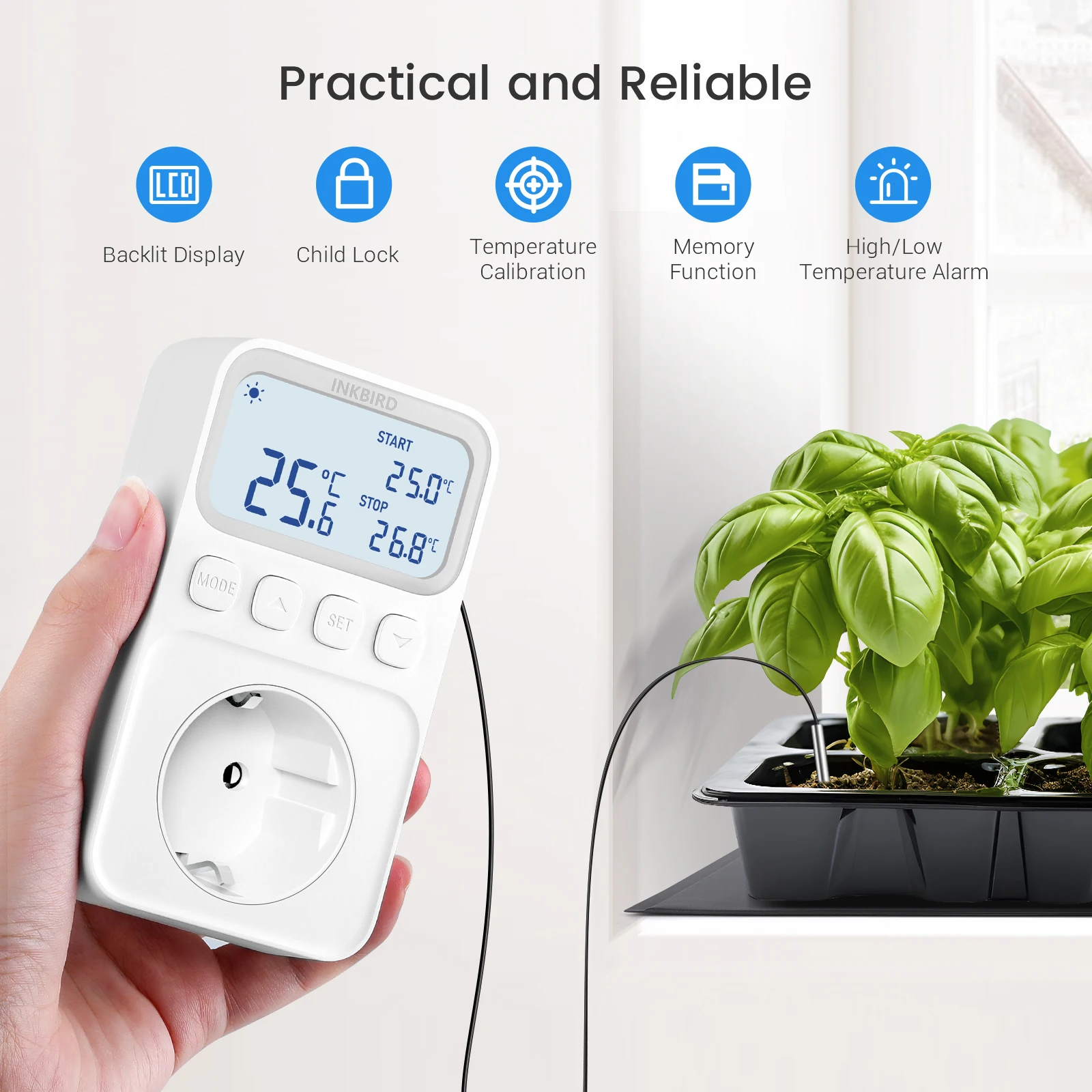 Imagem -02 - Inkbird-controlador de Temperatura Aquecimento e Arrefecimento Temporizador Plug-in Termostato para Tanques de Peixes Geladeira Modos de Controle C216t