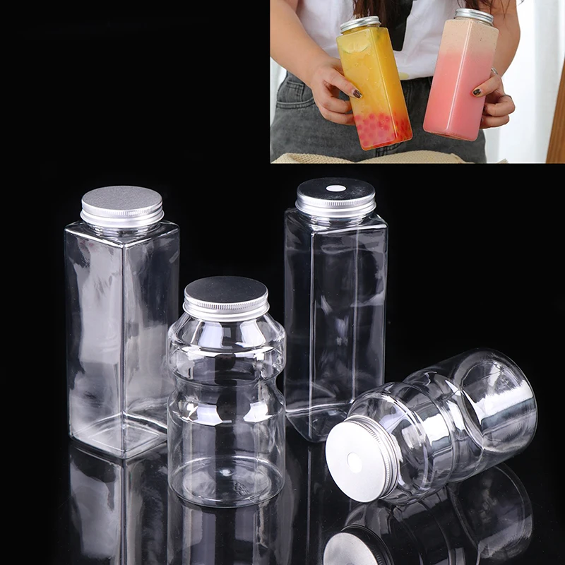 500ML Square Disposable Juice Beverage Bottle Milk Tea Plastic Yogurt Bottles