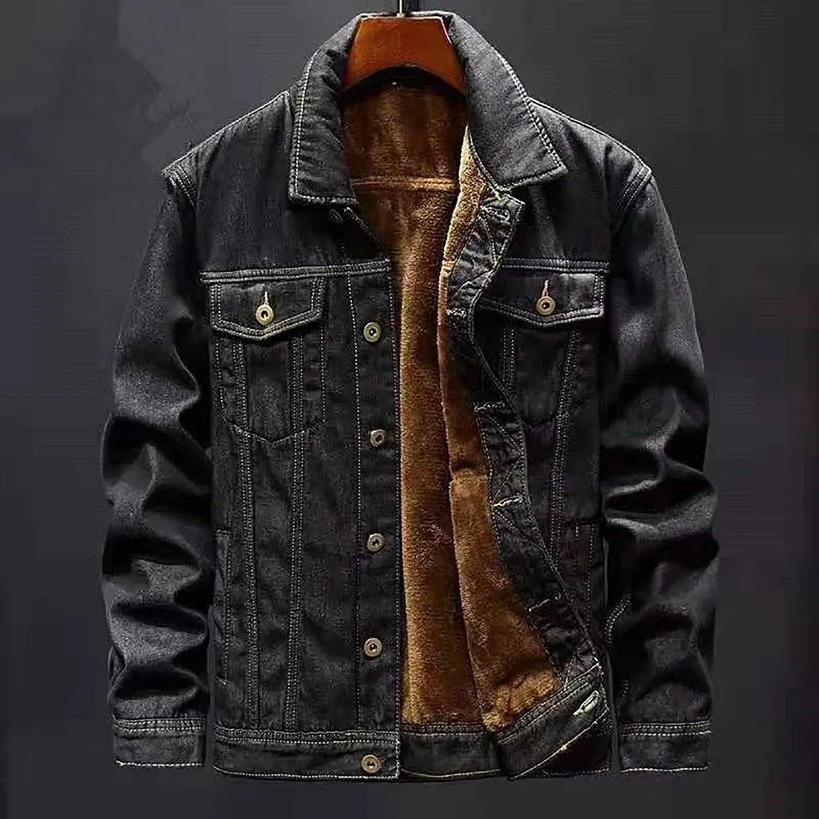 

2024 Autumn Men Solid Lapel Denim Jackets Fashion Motorcycle Jeans Jackets Hommes Slim Fit Cotton Casual Black Blue Coats