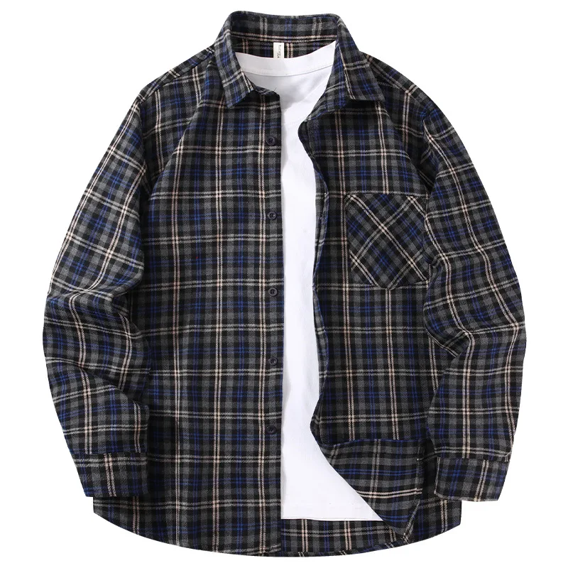 2026 Spring And Autumn New Art Vintage Casual Plaid Shirt Korean-style Simple Design Slim And Figure-Flattering Shirt Jacket