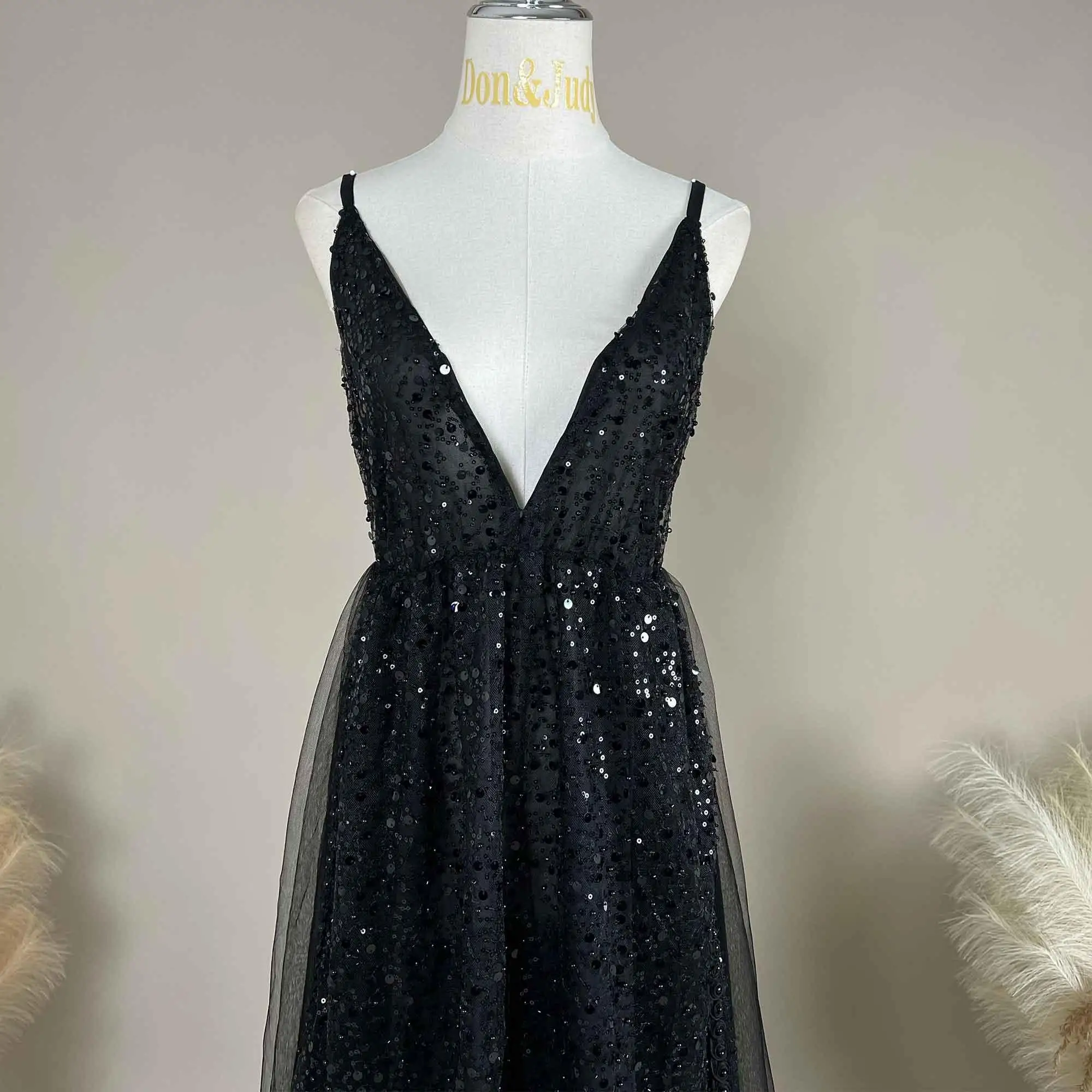 Don&Judy V Neck Evening Party Dress Sexy Luxury Woman Skirt For Formal Occasions Coming-of-Age Ceremony Gown For Wedding