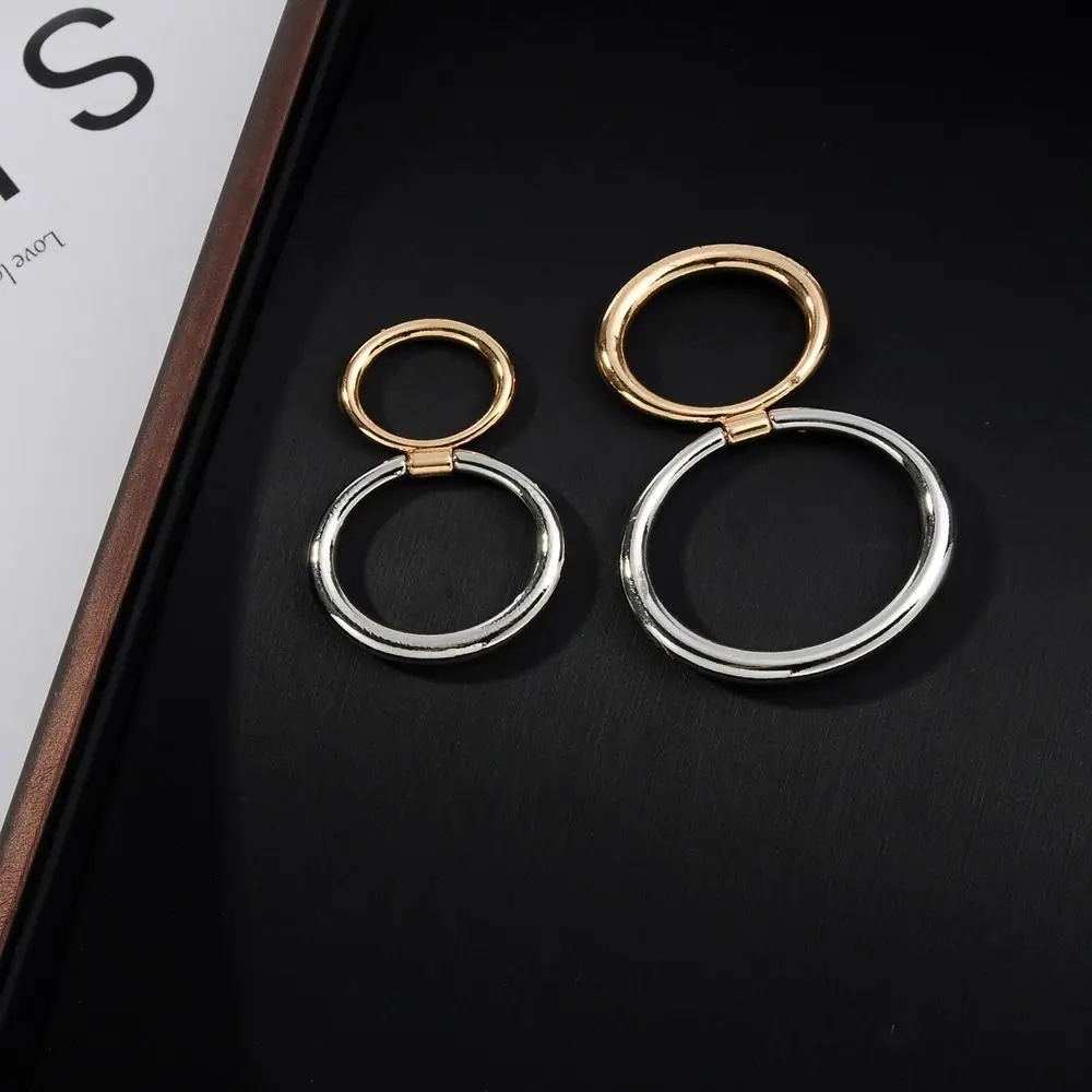 Vintage Alloy Scarf Buckle Ring Double Ring Multifunctional Electroplated Buckle Clip Party Gifts