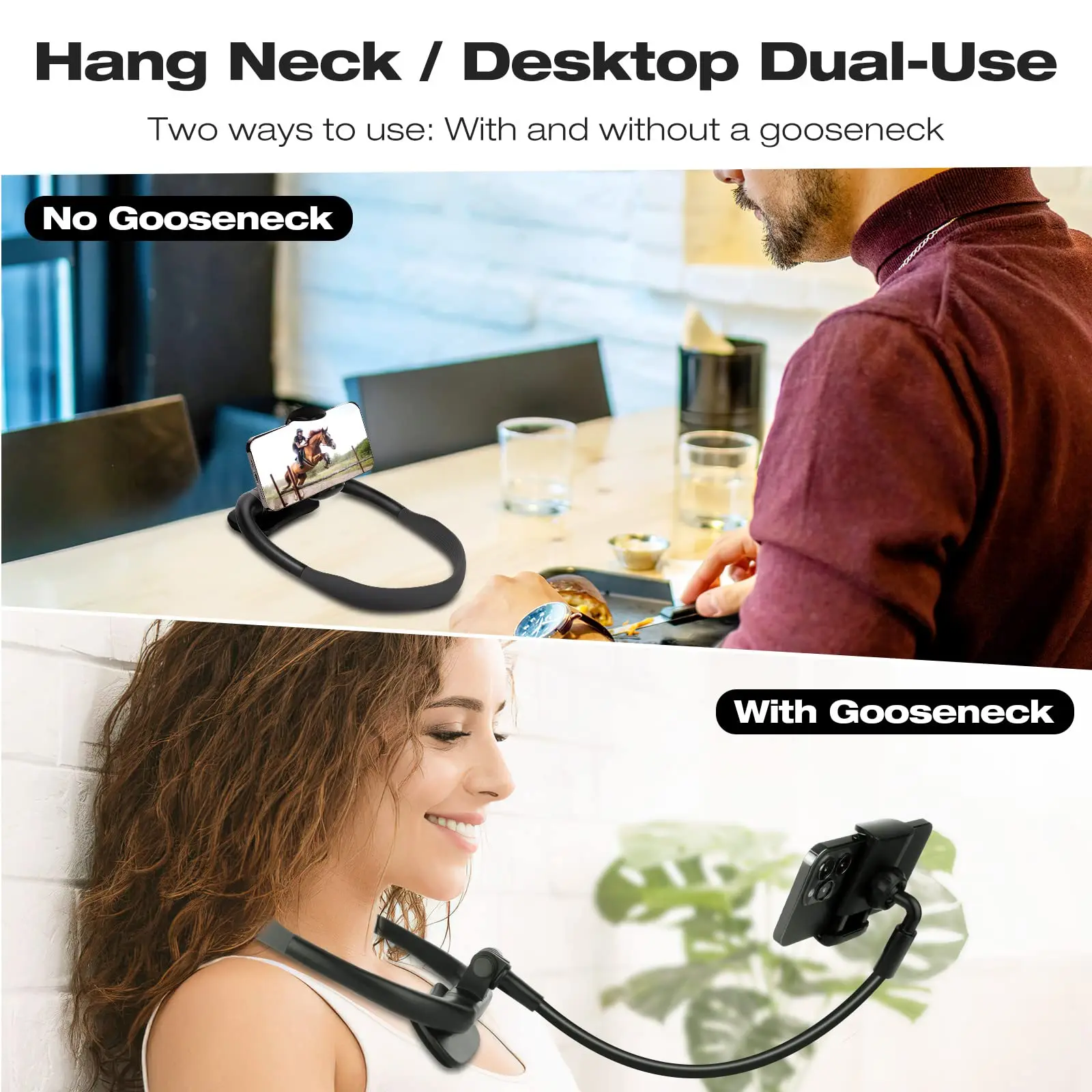 Universal Neck Cell Phone Holder Flexible Long Arm Gooseneck Phone Holder for bed 360 Degree Free Rotation Phone Mount