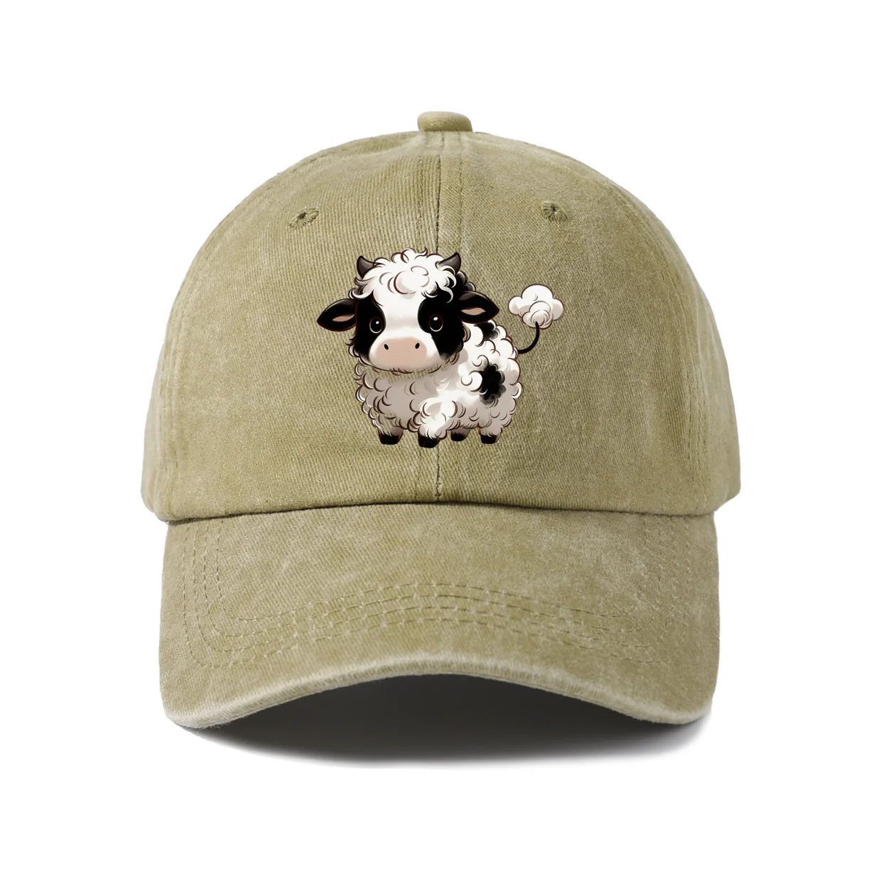 Panda Heart Illustration Graphic Vintage Washed Baseball Cap, Adjustable Unisex Dad Hat, Weekend Gift