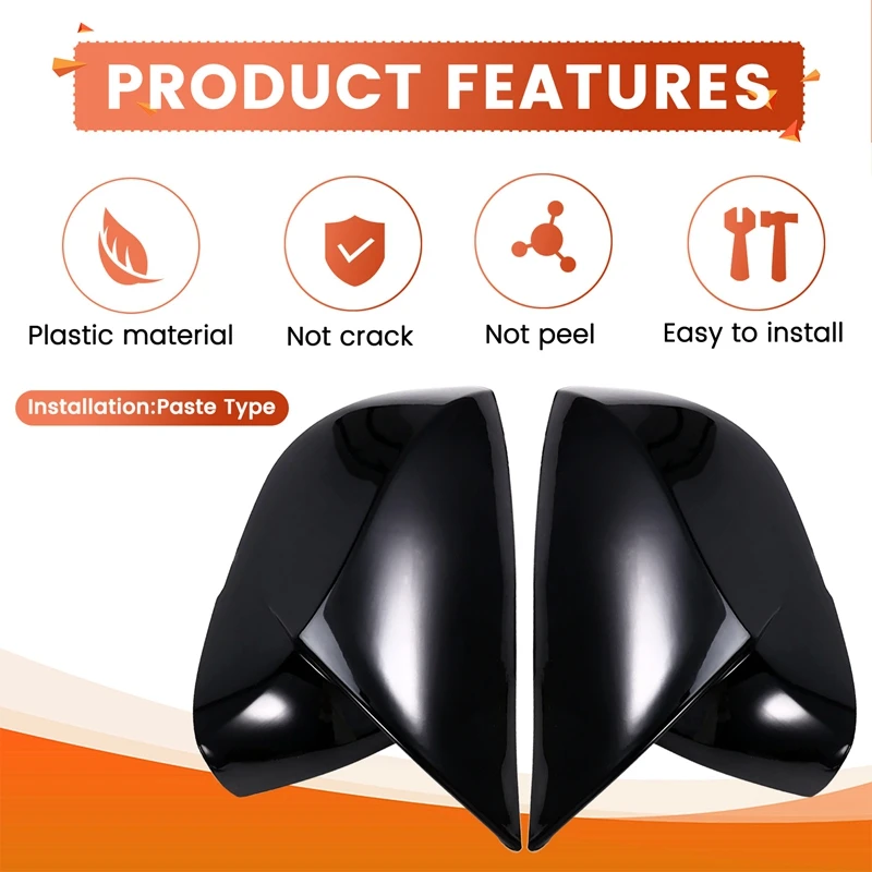 مرآة الرؤية الخلفية غطاء مرآة جانبية قبعات لصق القرن نمط غطاء مرآة لإنفينيتي Q50 Q60 Q70 QX30 2014-2021-T45C #4