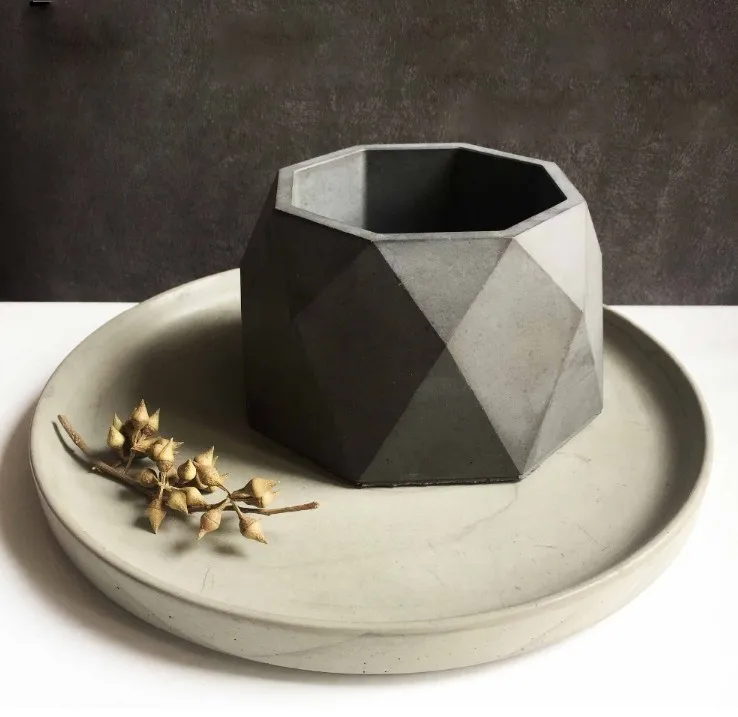 

silicone mold Nordic wind geometric cement flower pots 3d vase crystal cut flower pots mould for concrete PRZY