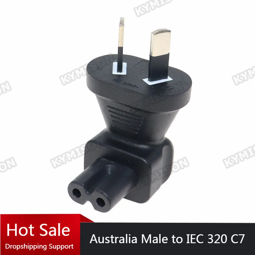 AU to IEC320 C7 Power Conversion Adapter Australia China 2 Pin Male to IEC 320 C7 AC Power Connector SAA Plug Converter