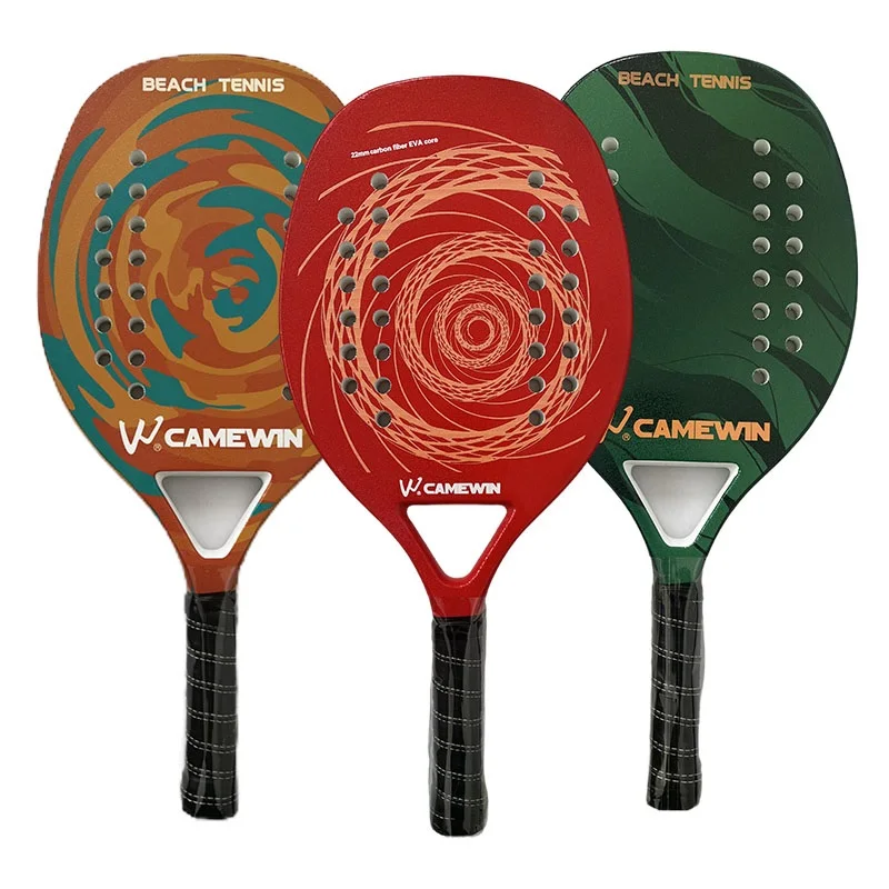 Beach Tennis Racket  Camewin Carbon Fiber Rough Surface Beach Tennis Racket With Cover Bag Gift Presente