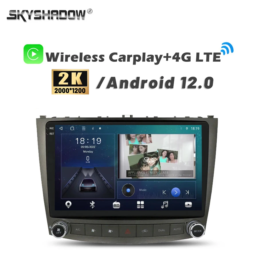 

2K 2000*1200 Android 14,0 8G + 128G автомобильный DVD-плеер GPS WIFI Bluetooth RDS радио для Lexus IS220 IS250 IS300 IS200 IS350 2006 -2012