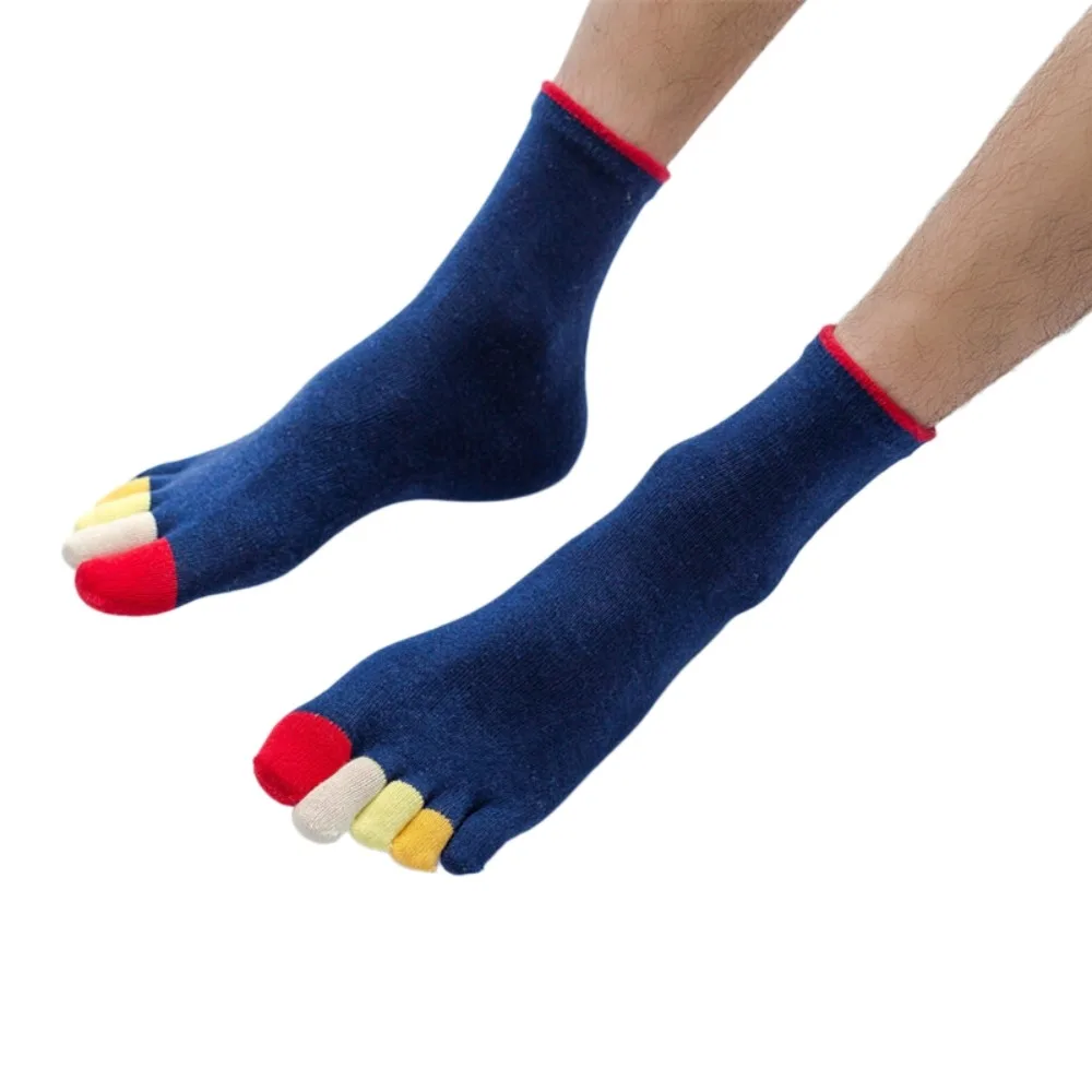 Hosiery Men's Five Finger Socks Anti-slip Odor Resistant Five Toe Socks Cotton Colorful Toe Design Sports Socks Soccer
