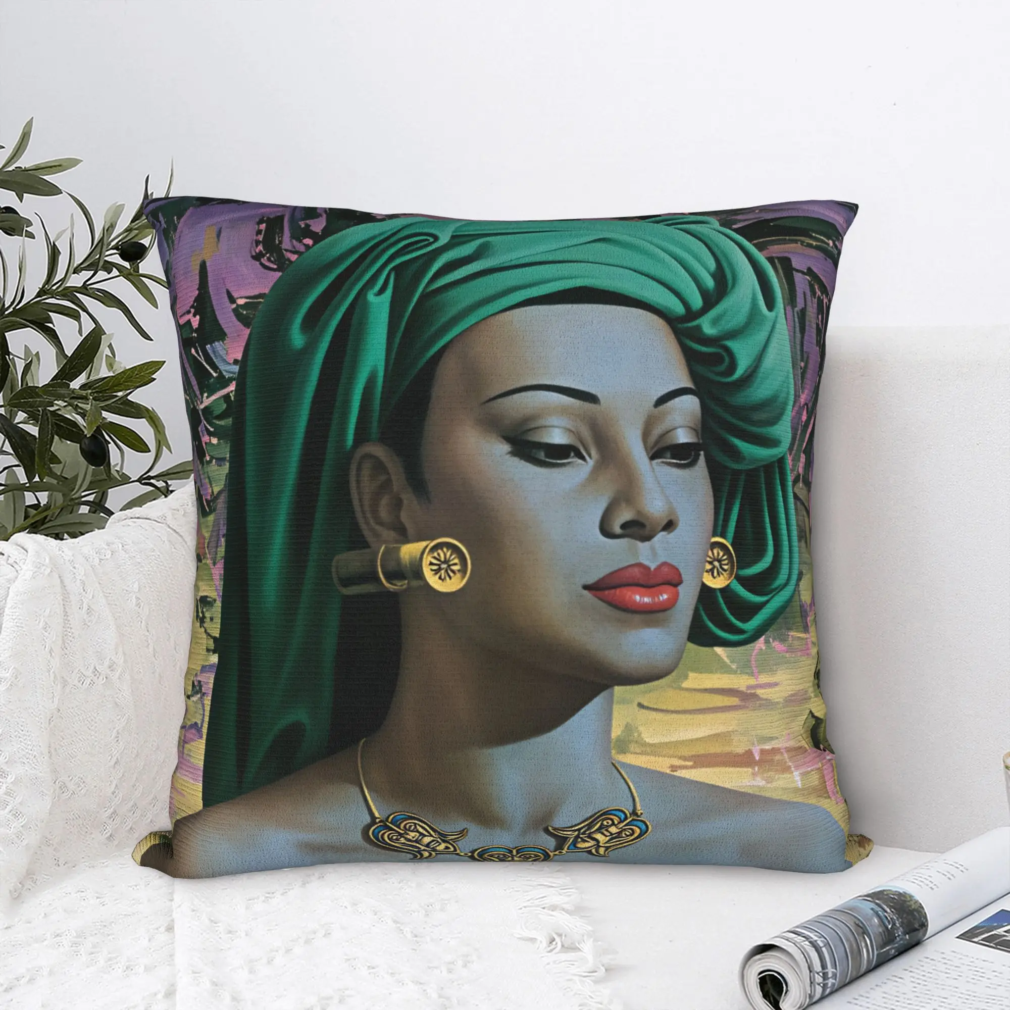 Miss Wong Vladimir Tretchikoff Pillow Cover  Funny Pillow Case For Sofa Couch Bed Living Room Soft Cushion Cover Gift