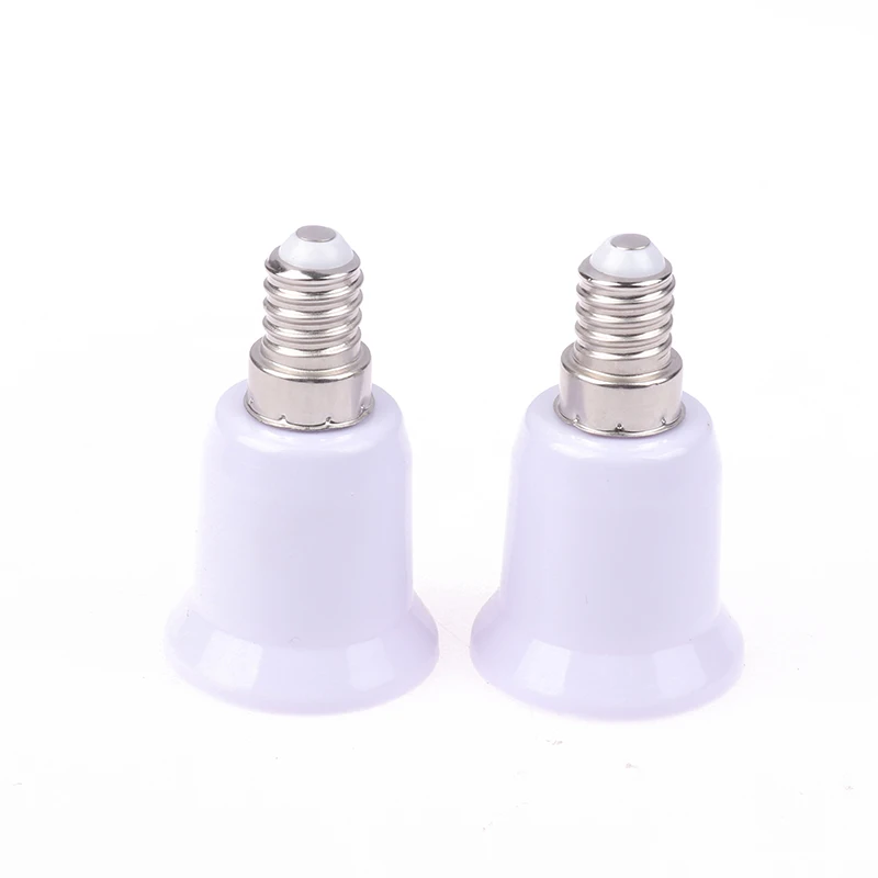 2PCS White E14 To E27 E14-D27 Adapter Conversion Socket Fireproof Plastic Converter Socket Bulb Adapter Lamp Holder Adapter