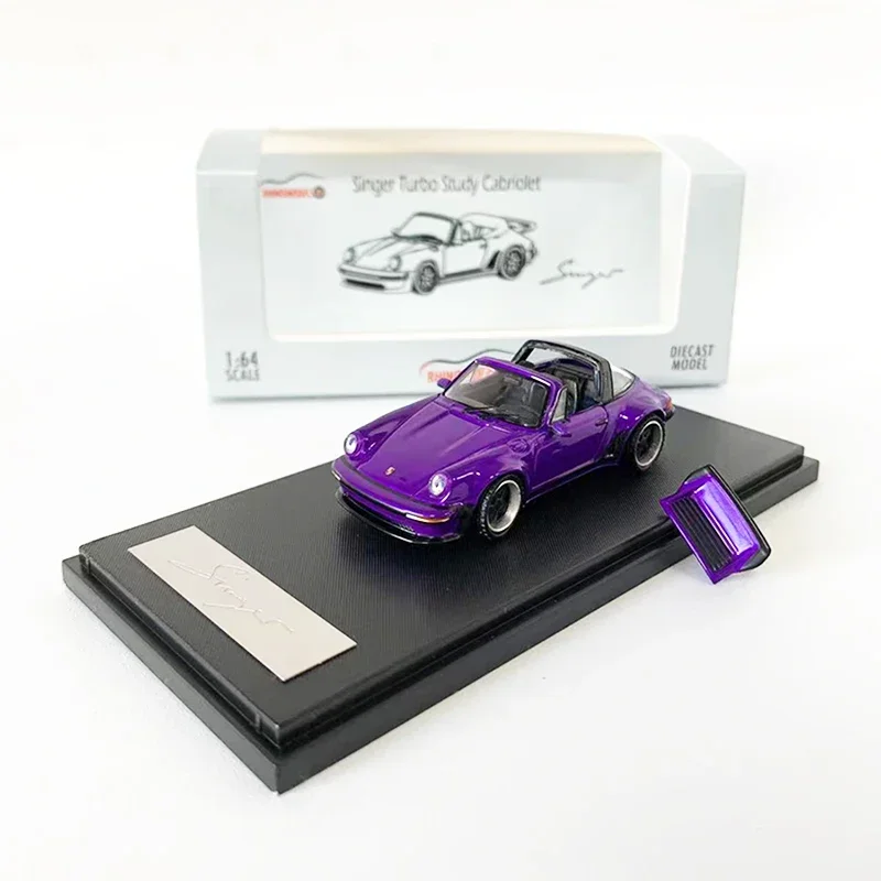 Rhino 1:64 Toy Model Car Singer Turbo Study 930 Cabriolet Alloy Vehicle Collection -Purple