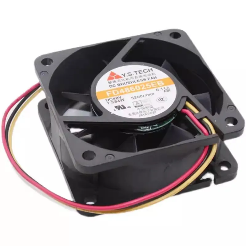 

New CPU Fan for Y. S.TECH FD486025EB 6025 48V Dual Ball Inverter Cooling Fan 60*60*25MM