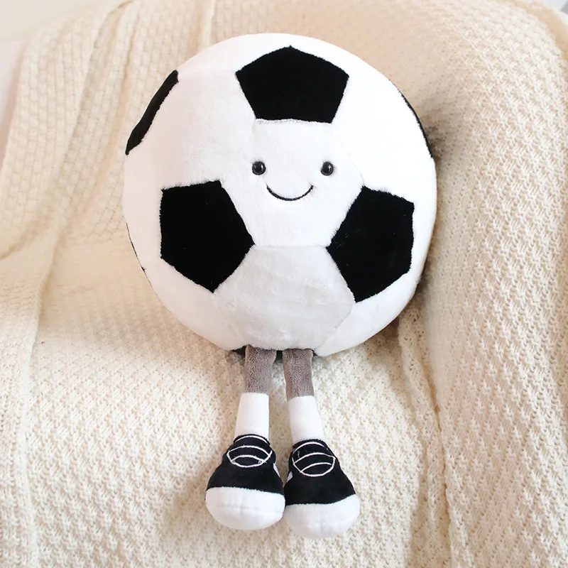 Divertente carino calcio peluche basket calcio peluche cuscino creativo basket morbido peluche