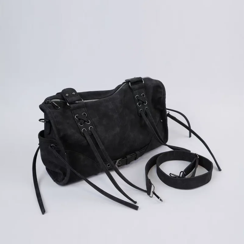 Brand Minimalist High-end Rectangular Shoulder Bag Tassel Design Stylish Tote Bag Retro Artistic Motorcycle Soft Underarm Bag