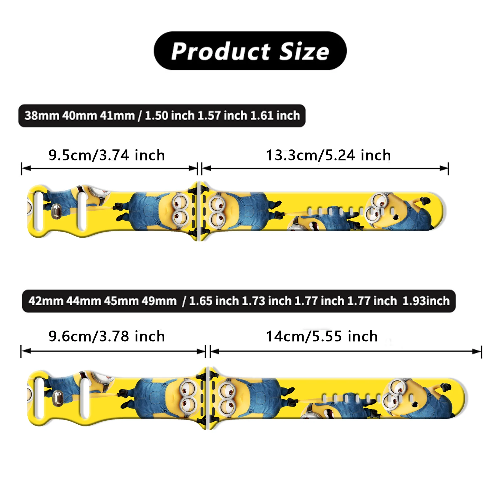 MINISO Happy Minions حزام مطبوع لساعة أبل 11 10 9 سوار سيليكون قابل للاستبدال لساعة iWatch 46/44/42/41 مللي متر