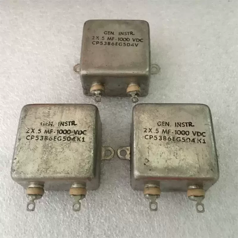 Antique American GEN.INSTR 2X 0.5UF Generation 0.47uf1000V Gallbladder Coupling Oil Immersed Capacitor