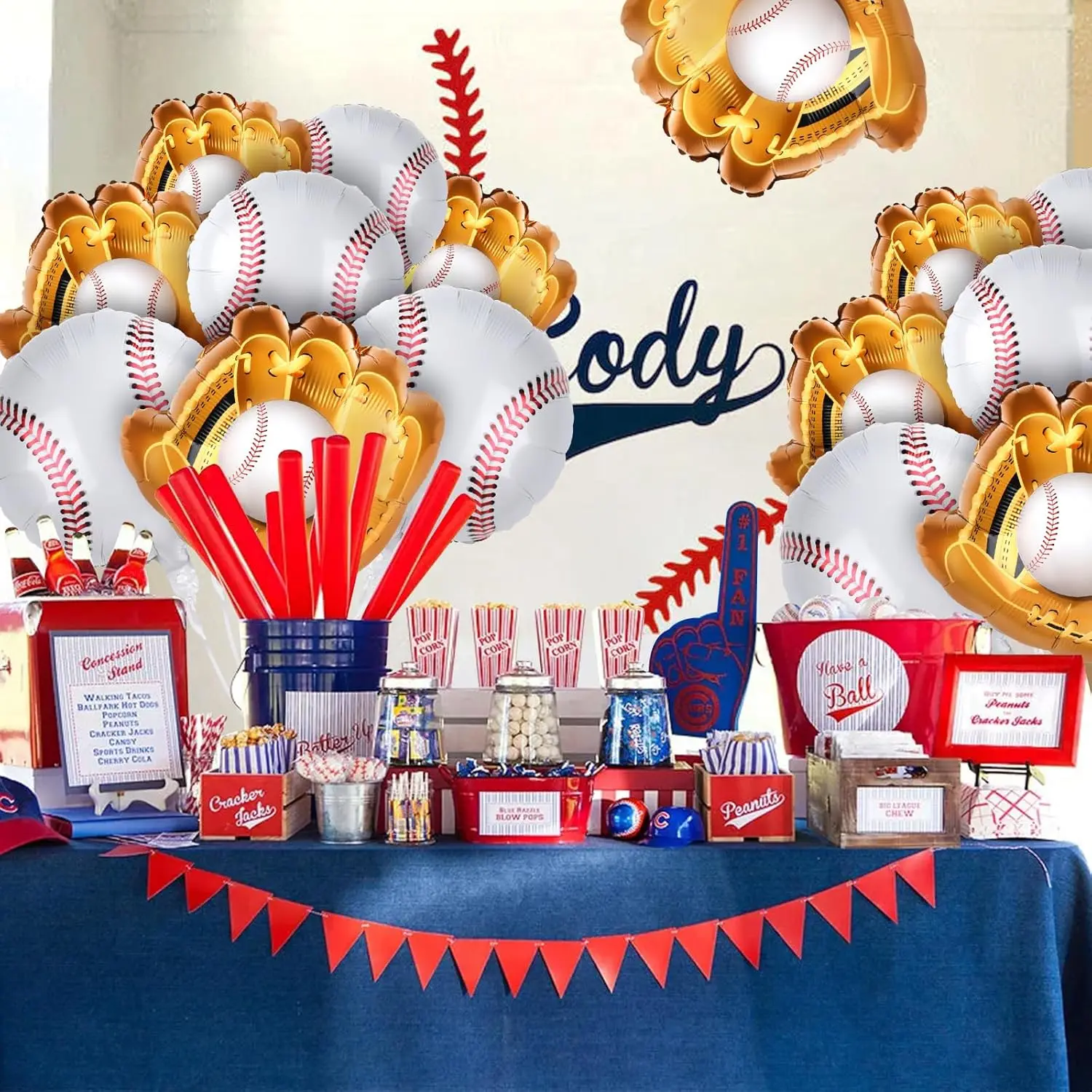 8pcs baseball balls, baseball gloves, balloons, baseball themed games, parties, balloon decorations, party supplies