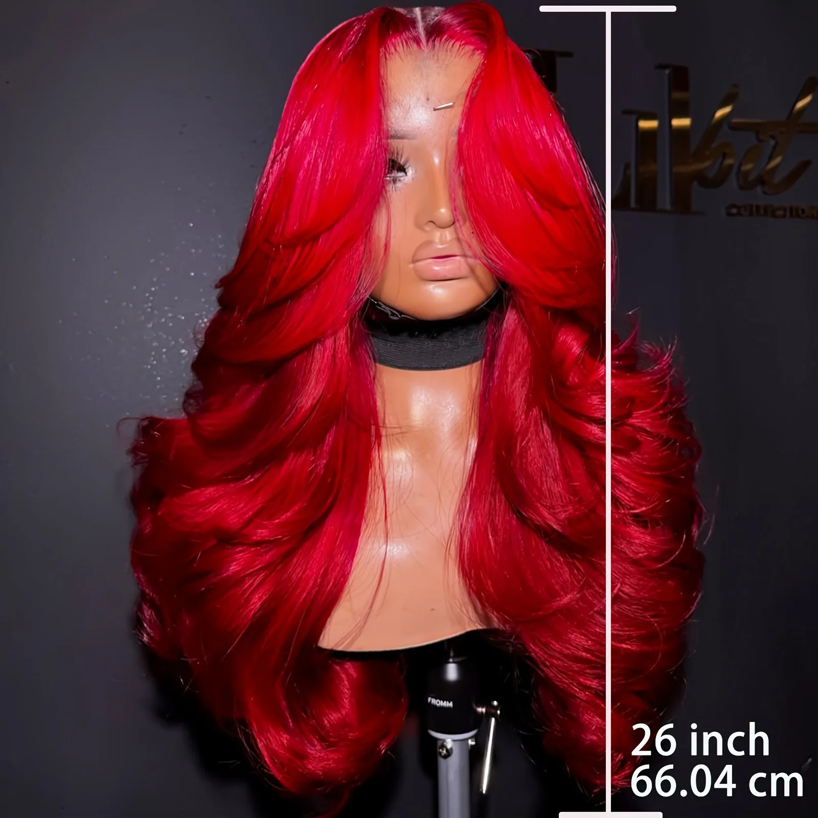13X4 HD Transparent Lace Wig Red Body Wave Lace Front Wig 220% Density Burgundy Lace Front Wig Pre-plucked Bye Bye Knots Long - Image 2