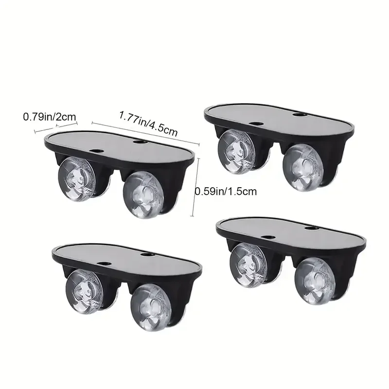 Adhesive Furniture Caster Wheels - 4Pcs Silent Trash Can Box Casters No Scratches Home Use image 3