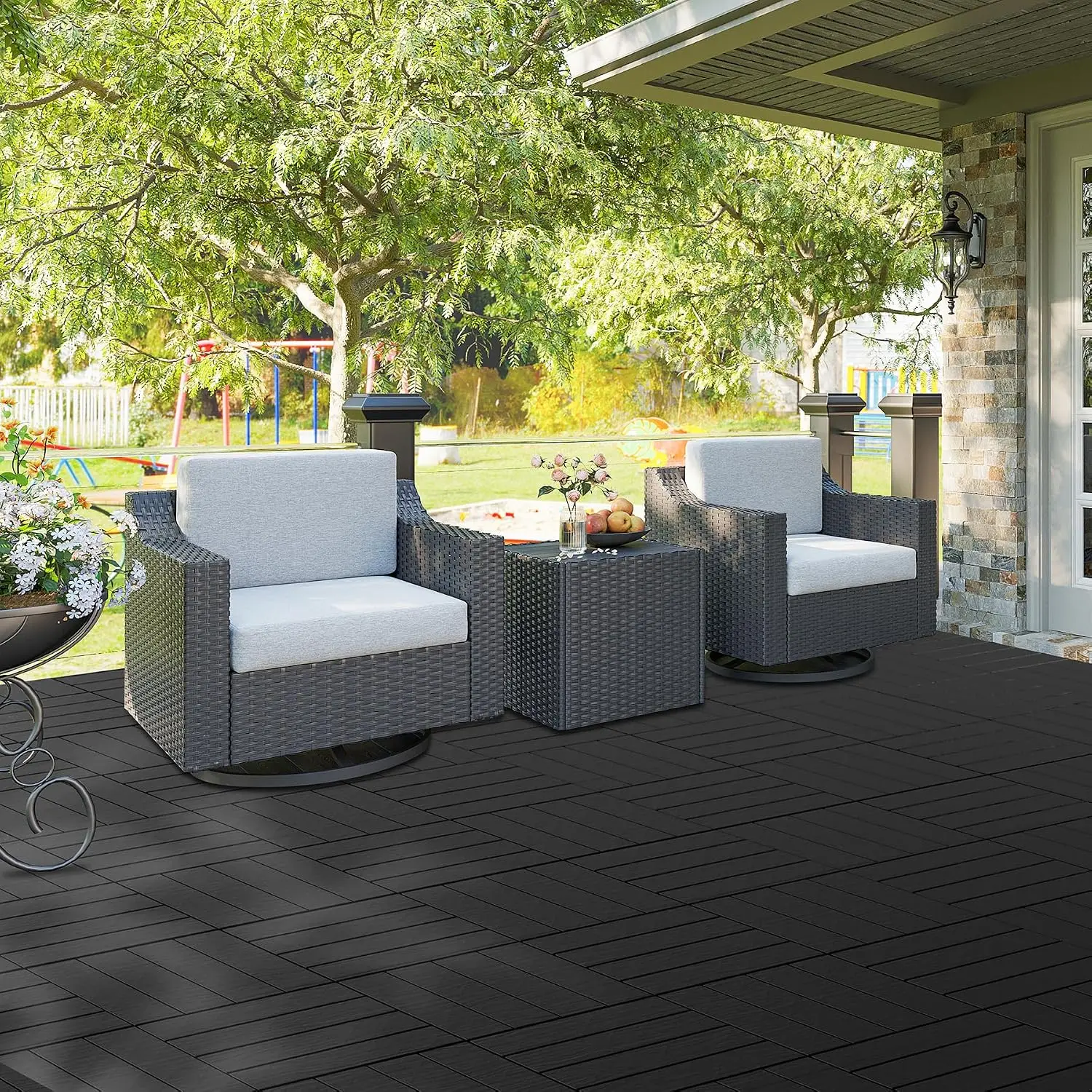 36PCS Plastic Interlocking Decking Tiles 12