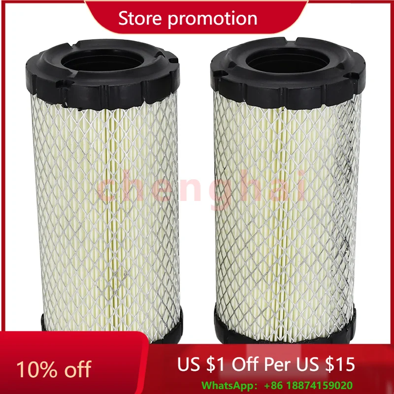 FOR 2Pcs Air Filter for Kubota K1211-82320 1G659-11222 for Kawasaki 11013-7048 11013-1290 for John Deere M113621