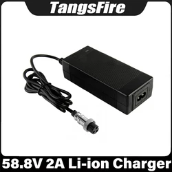 58.8V 2A Lithium Battery Charger Input 100-240V 14Series For 52V polymer Li-ion Battery Charger GX16 High Quality Connector